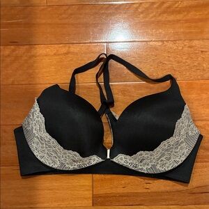 Elegant Black Lace Trim racer back Bra